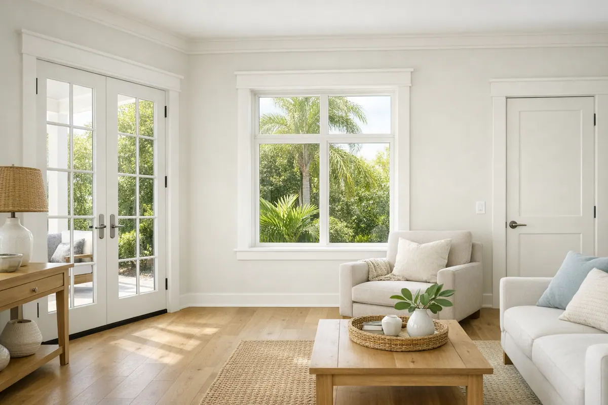 Light Modern Craftsman Trim in Sarasota Living Room
