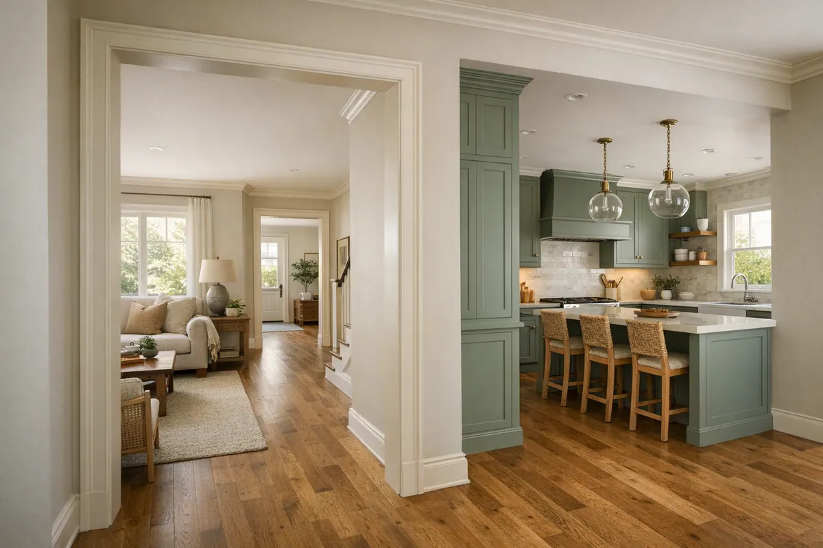 Trim color decisions in an open home