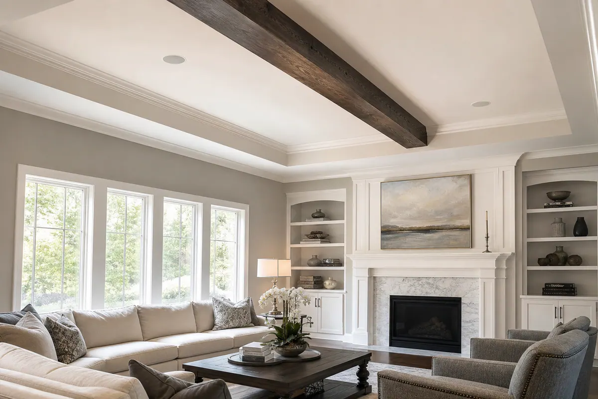 Ceiling Treatment Comparison in Living Room